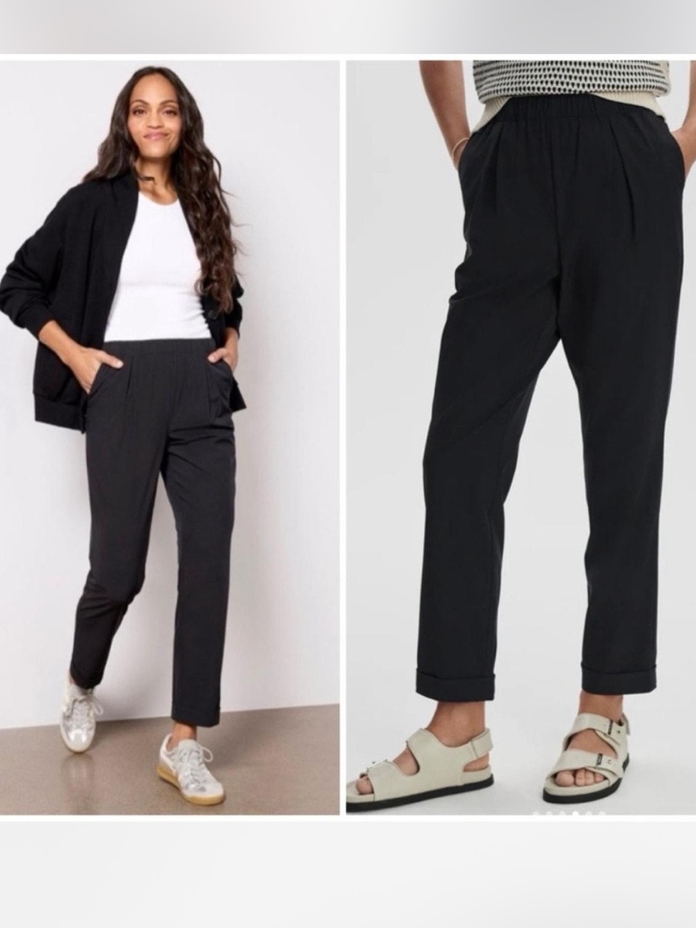 VARLEY NWT Alana Slim Tapered Cut Pants 27” Black Soft Stretch Woven Medium
